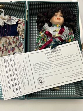 Vintage Lasting Impressions Companion Collection Porcelain Doll NWT COA